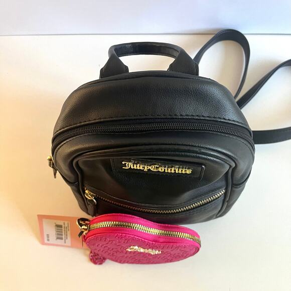 JUICY COUTURE Black Mini Backpack and Pink Heart Wallet Set - Picture 10 of 16